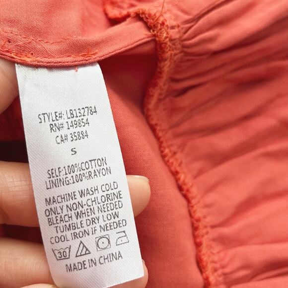 SAGE The Label Mini Dress Smocked Ruffle Orange - Picture 5 of 6